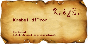 Knabel Áron névjegykártya